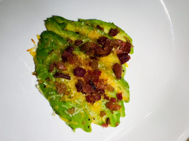 Broiled Avocado Bacon and Cheese