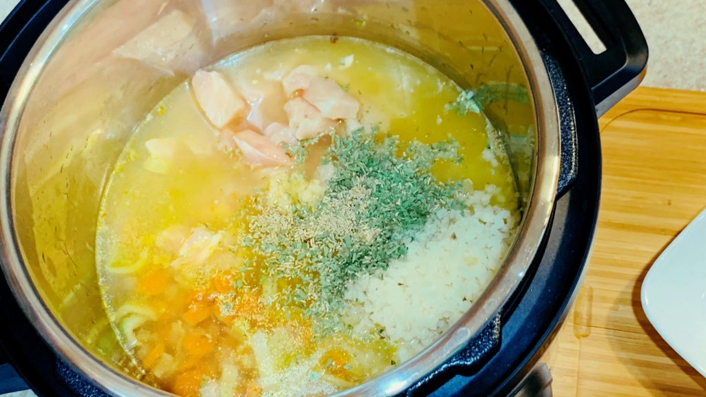 Instant Pot Chicken Rice Soup