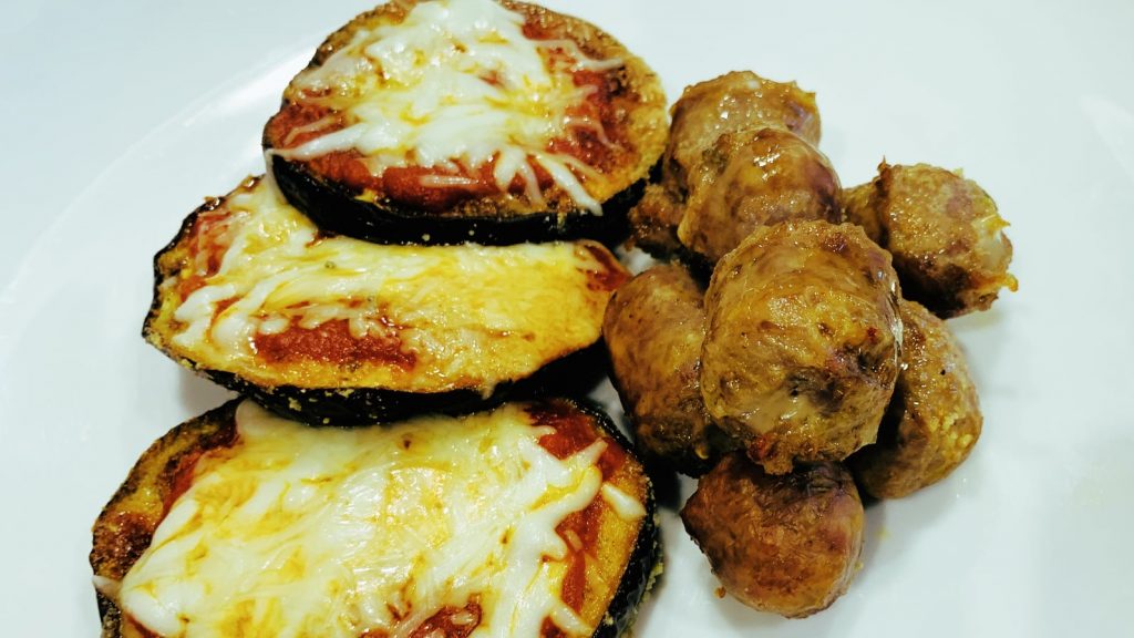 Baked Eggplant Parmesan with Sausage