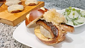 Oktoberfest Burger with Bratwurst