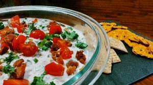 Easy BLT Dip with Grape Tomatoes and Kale