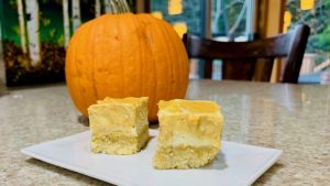 Low Carb Pumpkin Spice Cheesecake Bars
