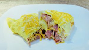 Ham and Cheese Omelettes with Cream Cheese