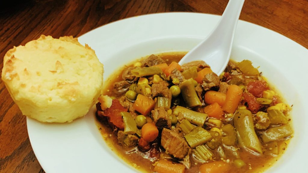 Homemade Vegetable Beef Soup in a Slow Cooker
