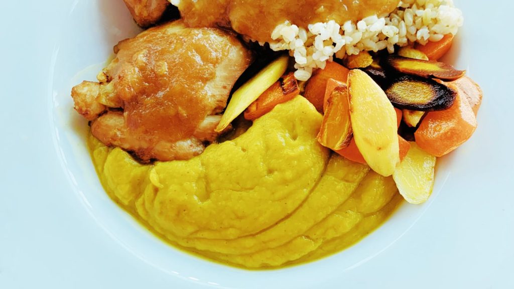 Thai Butternut Squash Puree with Chicken, Rice and Carrots