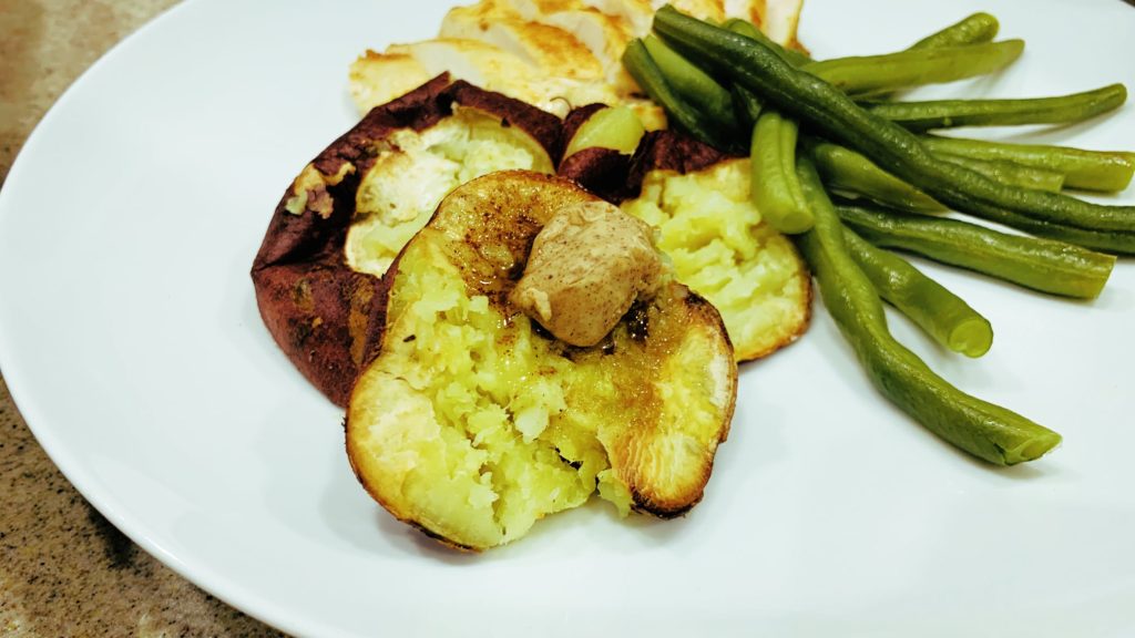 Smashed Sweet Potatoes with Cinnamon Butter