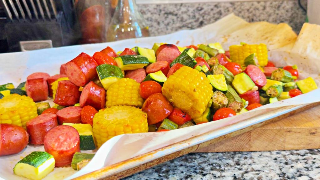 Sheet Pan Smoked Sausage Dinner